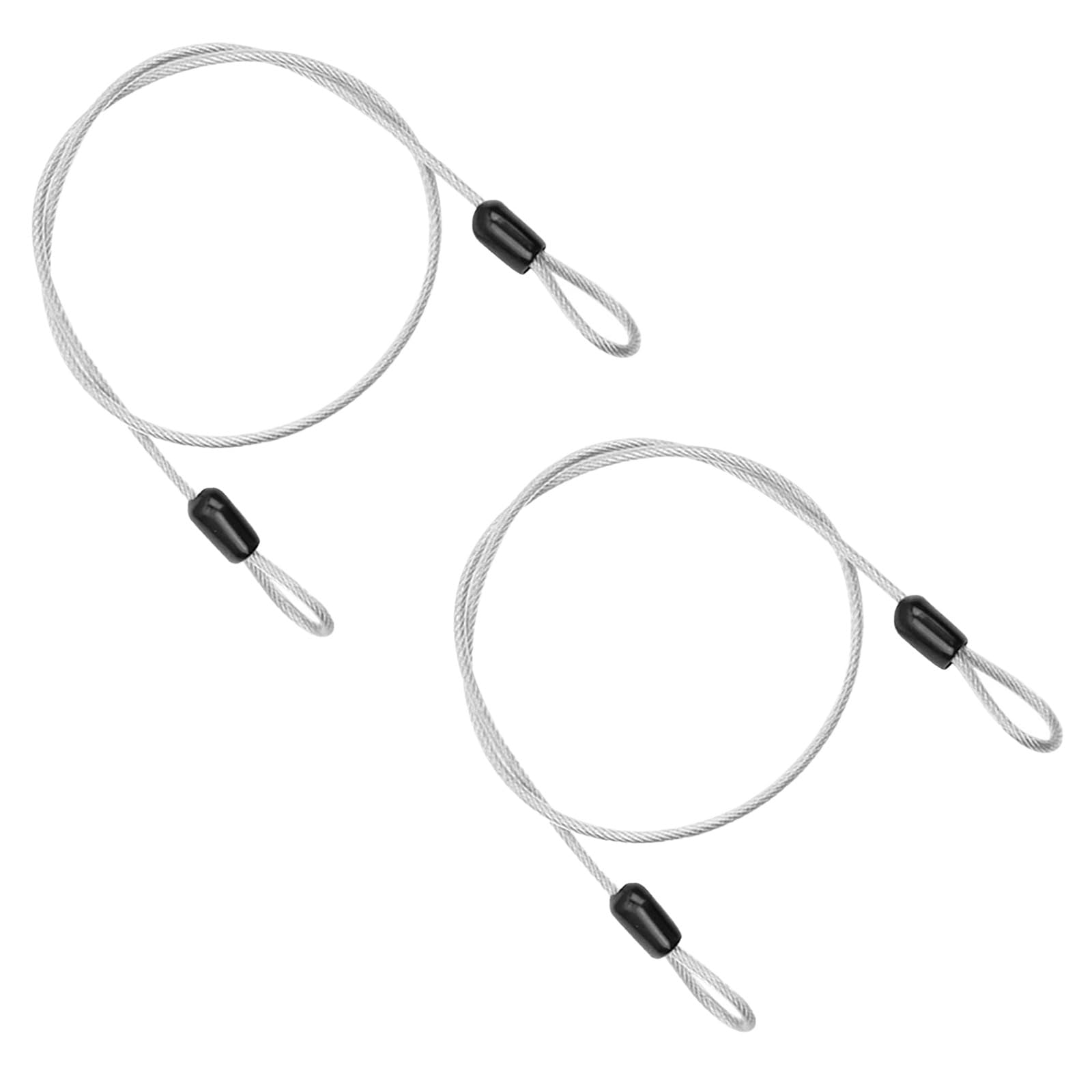 2 Pcs Security Steel Cable, 3mm*1m Double Loop Flexible Securities Cable Lock, Vinyl Coated Stainless Steels Flexible Security Steel Cables, for Outdoor Travel Luggage Bike,(Transparent)
