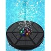 Senders Fontein op zonne-energie, 3,5 W, vijverpomp op zonne-energie, voor buiten, met LED-verlichting, voor tuinvijver…