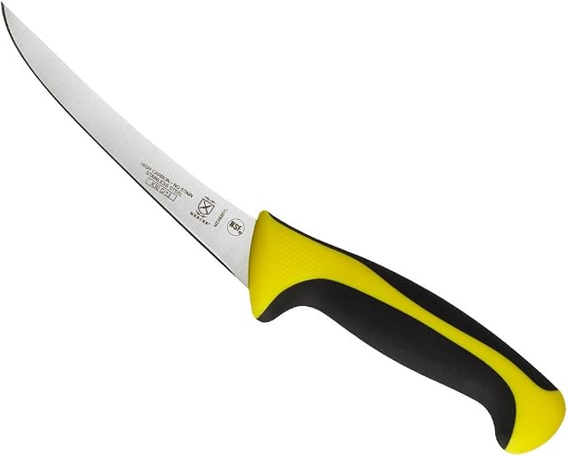 Mercer Culinary M23820YL Millennia Curved Boning Knife, Yellow, 6-Inch
