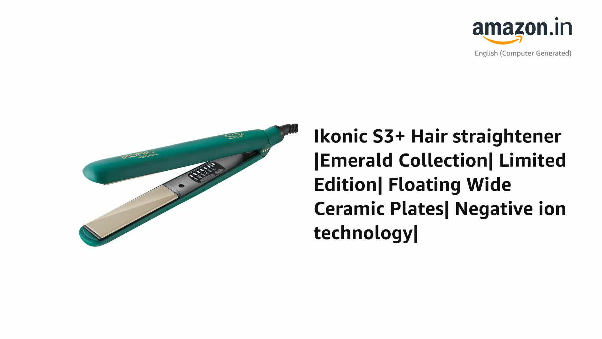Ikonic S3+ Hair straightener - Emerald Collection : Amazon.in: Beauty