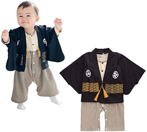 Fancykids Costume Kimono Japonais Samourai Pour Bebe Garcon Fille Avec Fermeture A Pression Amazon Ca Mode