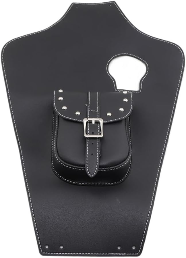 Motorcycle Black Artificial Leather Tank Cap Panel Bag For Yamaha Virago 750 XV750 XV1100