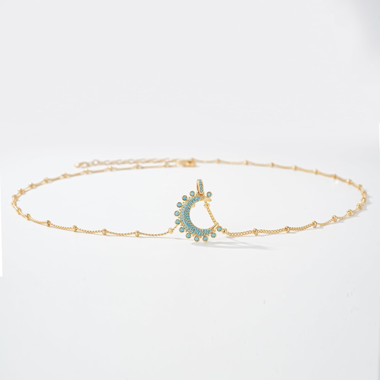 MTMY Gold Moon Pendant Necklace for Women,14K Gold Plated Dainty Chain Crescent Moon Sun Star Necklace Jewelry - Image 6