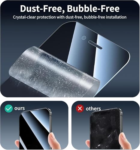Image of TechTrendz Tempered Glass Screen Protector for iPhone 16 Pro Anti-Static Screen Guard, 9H Hardness, Military Grade Protection, Easy Installation Kit, Edge to Edge Full Coverage, Anti-Scratch Protector