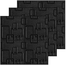 STL Zig Zag Wallpaper - Self Adhesive PE Foam 3D Design Wall Stickers/DIY Wallpaper for Home Hotel Living Room Bedroom & Café (70 x 70cm) Black - Pack of 1