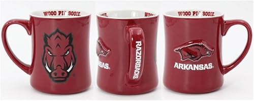 Miniatura 16 de Nebraska Cornhuskers - Taza de cerámica en relieve (3D) de 16 onzas, color rojo