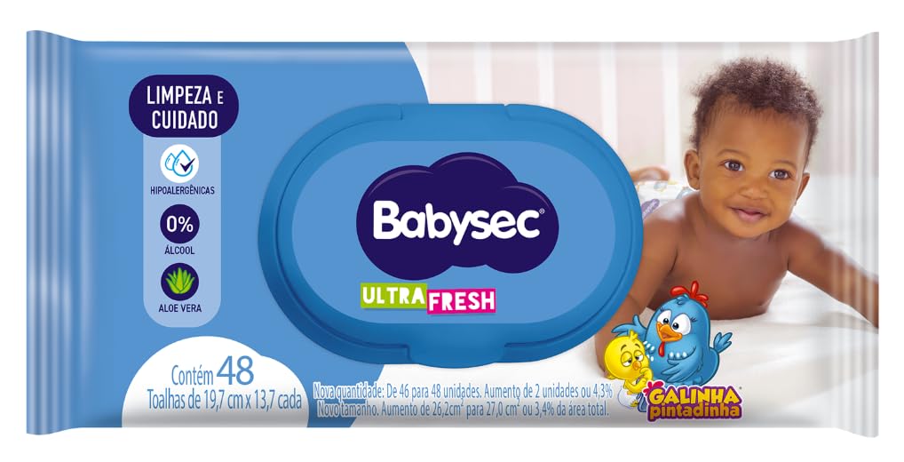 Lenço Umedecido Babysec Galinha Pintadinha 46 Unidades