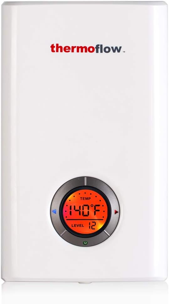 Thermoflow Elex 12 Tankless Water Heater Electric, 12kW at 240 Volts Instant Hot Water Heater with Self-Modulating Temperature Technology