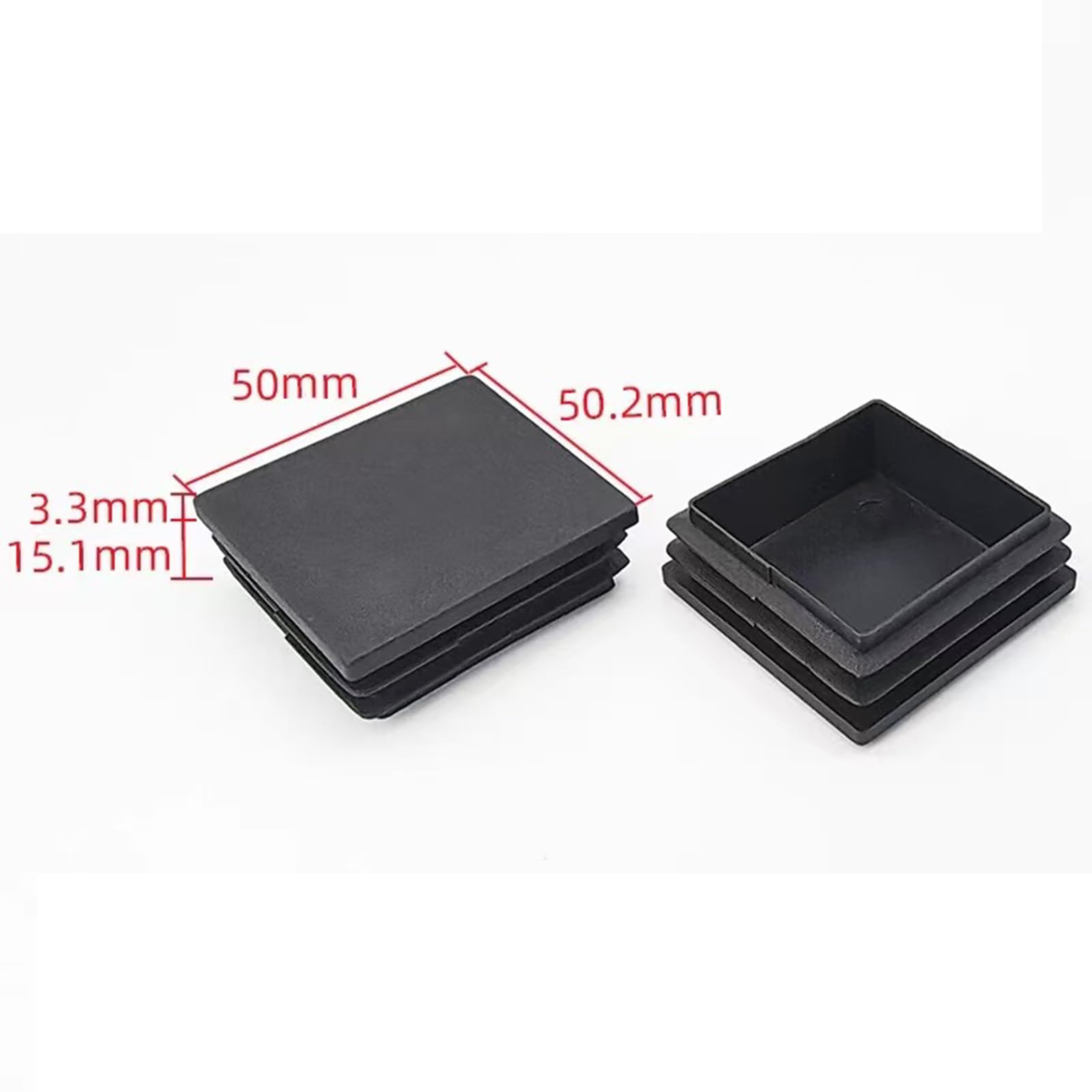 50 * 50mm Square Plastic Plugs,Square Plastic End Caps in 24pcs,Chair Leg Pipe Tube Insert Blanking Cover,End Cover Caps for Furniture,Tables,Chairs - Image 2