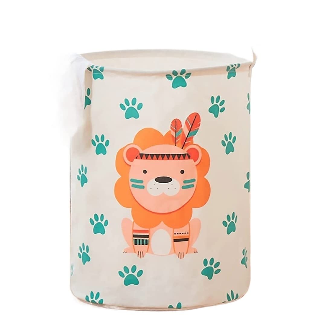 Laundry Basket Hamper Collapsible Laundry Basket,Cotton Linen Hamper Printing Household Organizer For Spaces(B)