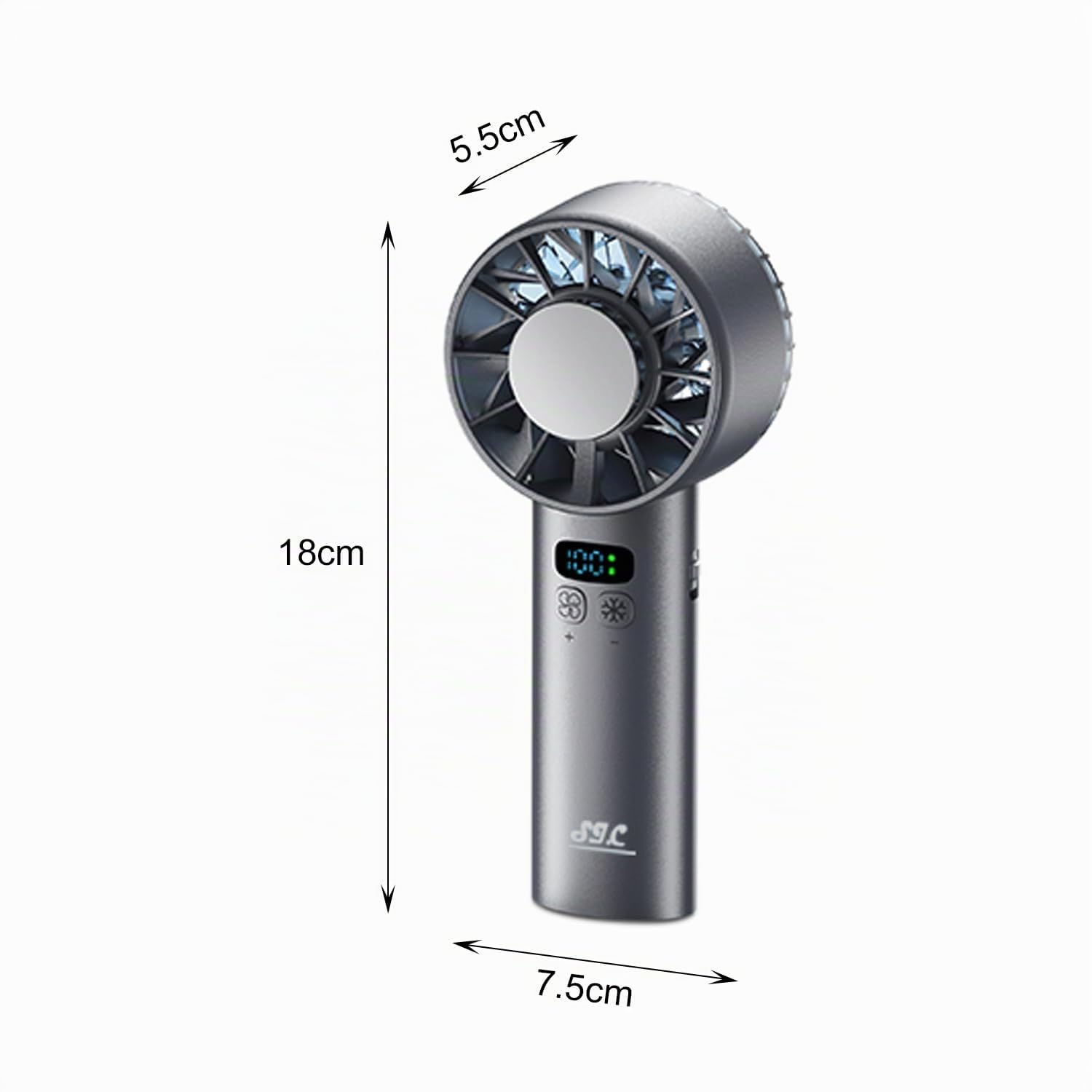 S.I.C Ventilatore Portatile a Mano – Mini Ventilatore Silenzioso Ricaricabile con Batteria 5200mAh, 3 Velocità, Raffreddamento Potente per Viaggi, Ufficio, Esterni (Nero)