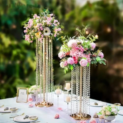 Présentoir de fleurs en cristal argenté pour sublimer vos centres de table sans masquer la vue