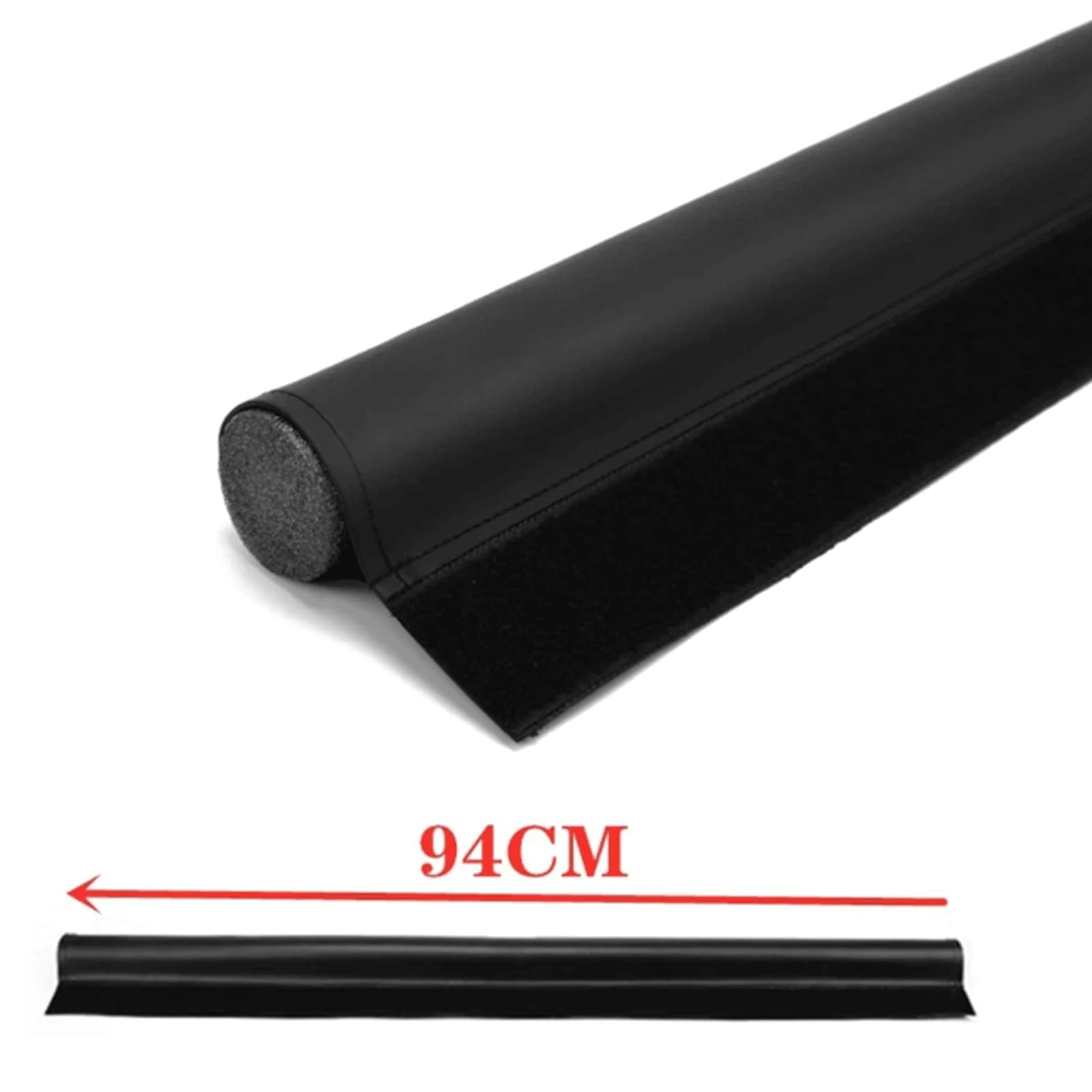 KRILLIQ Tira de Sellado de Puerta de Cuero PU, Relleno de algodón Perlado, burlete, tapón Inferior para Puertas y Ventanas