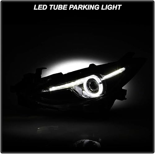 Miniatura 6 de ACANII - Para [modelo halógeno solamente] 2014 2015 2016 Mazda 3 LED Tube Upgrade Proyector Faros Faros Conjunto Par