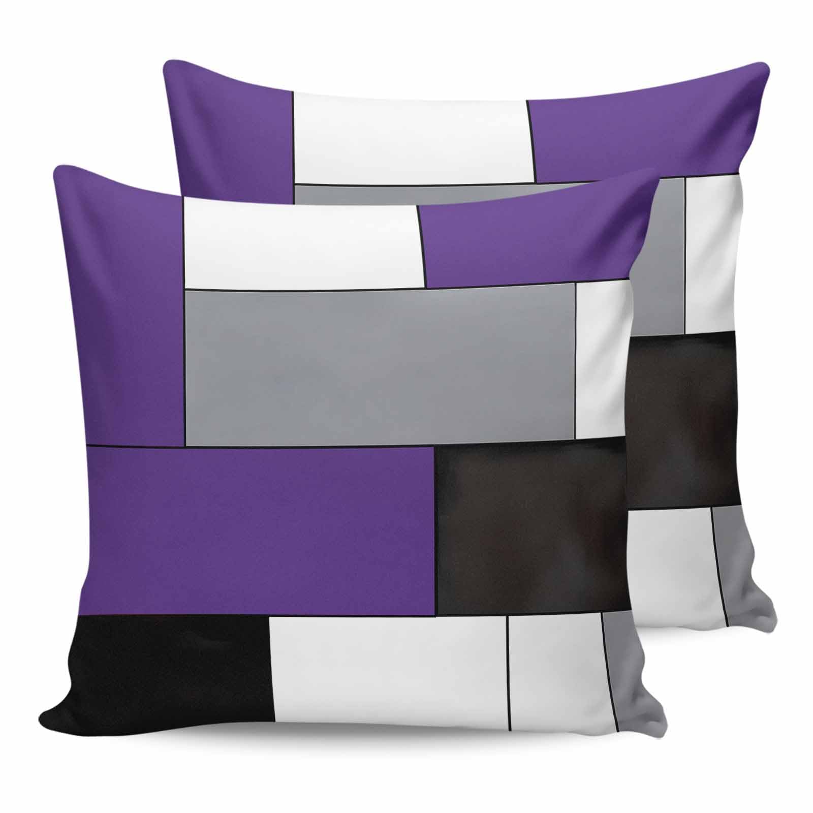 VANPTBNHS Waterproof Pillow Covers Set of 2, Abstract Geometric Outdoor Pillow Protectors with Zipper Pillowcases for Patio Tent Garden Beach, Purple