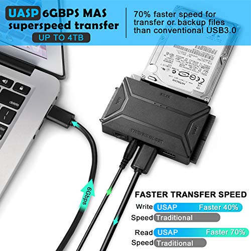 image for AGPTEK USB 3.0 to SATA/IDE 2.5/3.5 Inch Hard Drive Converter with Powe