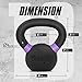 Yes4All Powder Coated Kettlebell, 13 lb Cast Iron Core Kettlebells with Non-Slip Handle & Flat Bottom for Conditioning, Heavy Duty for Strength Training - Single, Purple