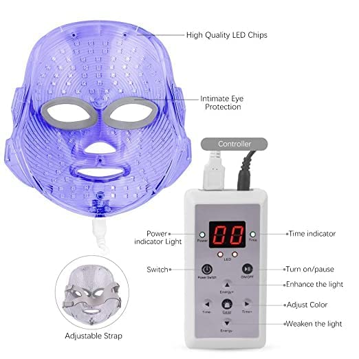 Image of led mask for face treatment facial light therapy photon light therapy mask