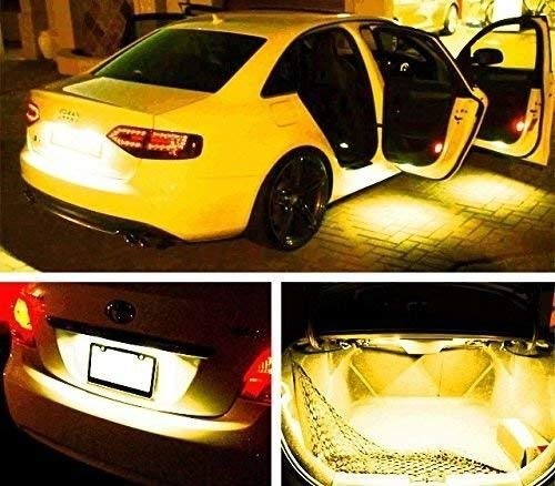 Nslumo Yellow T10 W5W Halogen Bulb - T10 Halogen Car Yellow Lamps 168 194 W5W Turn Side License Plate Light Car Parking Dome Reading Interior Lamp (10Pcs) #TOP4