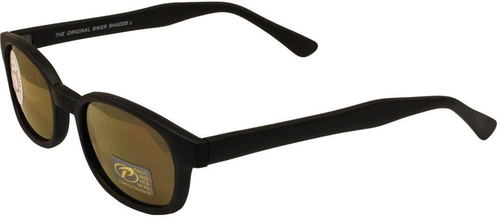 Original KD's Biker Motorcycle Sunglasses Various MIRRORED Lenses Select Basic Lens Color: Gold Mirror