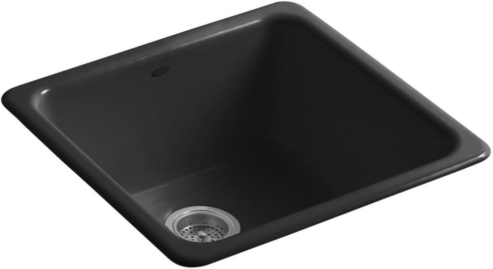 Kohler K-6587-7 21" 1-Bowl Top-Mount/Undermount Kitchen Sink Black Black