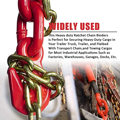 Aymmic 5/16"-3/8" Chain Binder, Ratchet Load Binder With 5,400Lbs Load Capacity,Use With 5/16In. G70 Or 3/8In. G43 Chain,With Grappling Hook,Tie Down Heavy Loads To A Truck Or Flatbed Trailer #TOP3