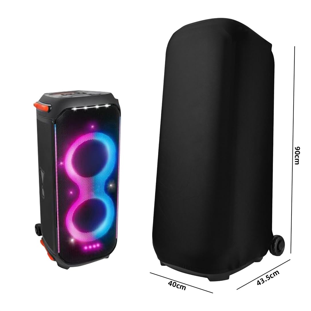 EndyTech Osłona przeciwpyłowa do JBL PartyBox 710 - przenośny głośnik imprezowy, czarny, tkanina lycra, zapięcie na elastyczną taśmę, odporny na zarysowania, 3-miesięczna