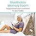 Xtra-Comfort - Almohada de cuña de cama plegable de espuma viscoelástica para...