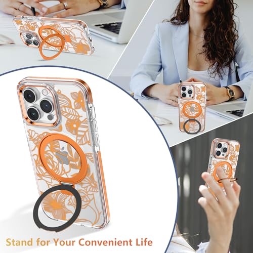 Coque iPhone 15 Pro Max anti-chocs antichute à support floral MagSafe - 3