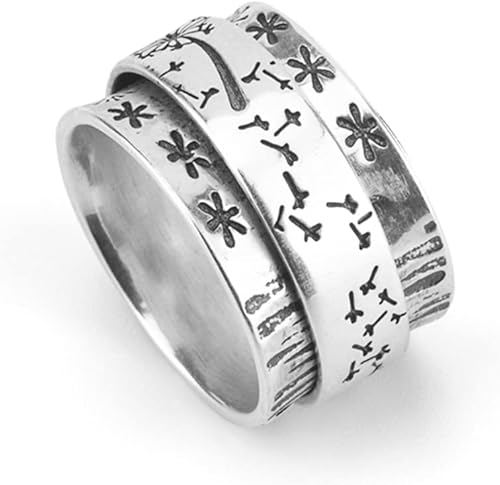 Miniatura 2 de Fidget Ring for Anxiety Dandelion Anxiety Ring for Women Spinner Meditation Band Ring - I am enough