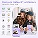 Kids Camera Instant Print, Dual-Lens 48MP Digital Camera for Christmas Birthday Gifts, 1080P Selfie Instant Cameras for Kids with 32GB Card, Print Digital Cameras for Girls Boys-Purple