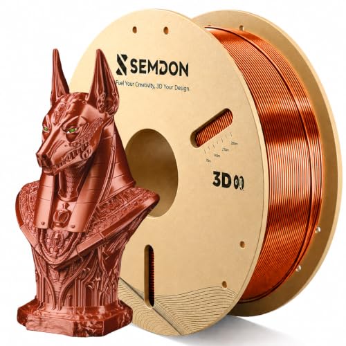 Image of Silk Copper PLA Filament 1.75mm | Metallic Shine, Low Warping & Fast Cooling | ±0.02mm Precision | Ender 3 /V2 /Pro /S1, Cosplay, Jewelry | 1kg Spool