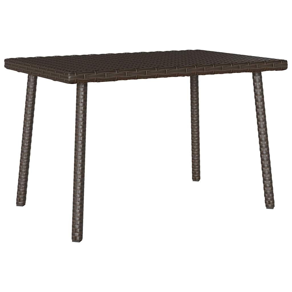 Stoły ogrodowe na zewnątrz - stolik kawowy ogrodowy prostokątny brązowy 60x40x37 cm Poly rattan