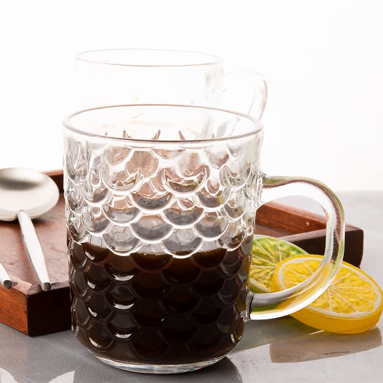 Image of Premium Glass Tea & Coffee Cups Set of 6, 230 ML Transparent Glass Mug with Handle for Coffee,Green Tea, Hot & Cold Beverages, Stylish Clear Drinking Cups for Home Kitchen Cafe (CTZ - 21)