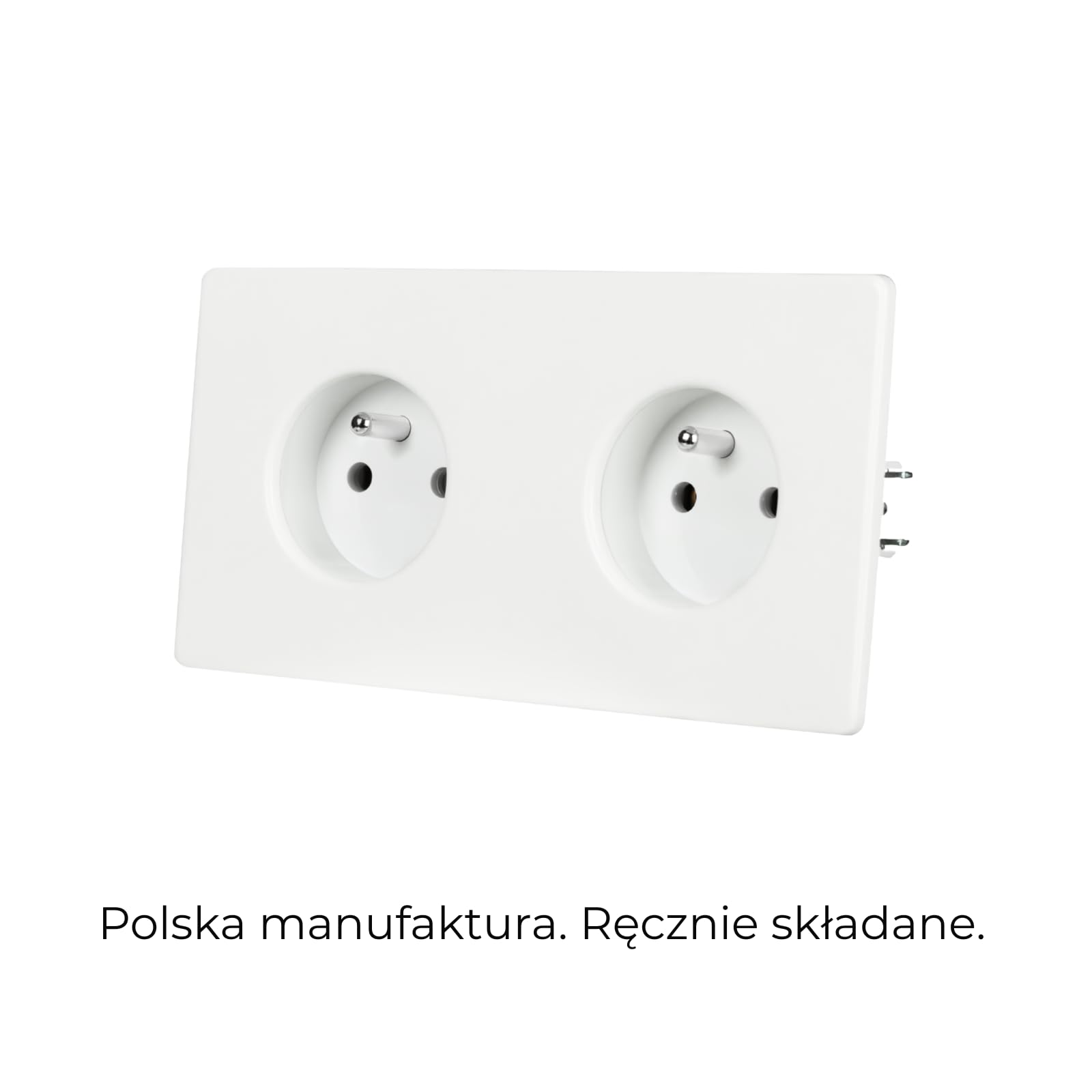 Gniazdko Elektryczne Podwójne Białe Stal Lakierowana