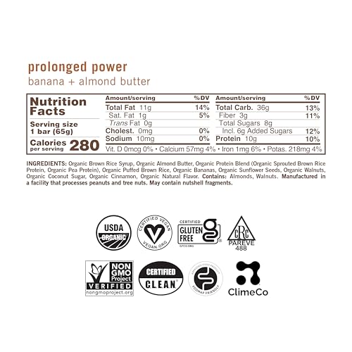 Image of GoMacro MacroBar Organic Vegan Protein Bars - Banana + Almond Butter, (2.3 Ounce Bars, 12 Count)