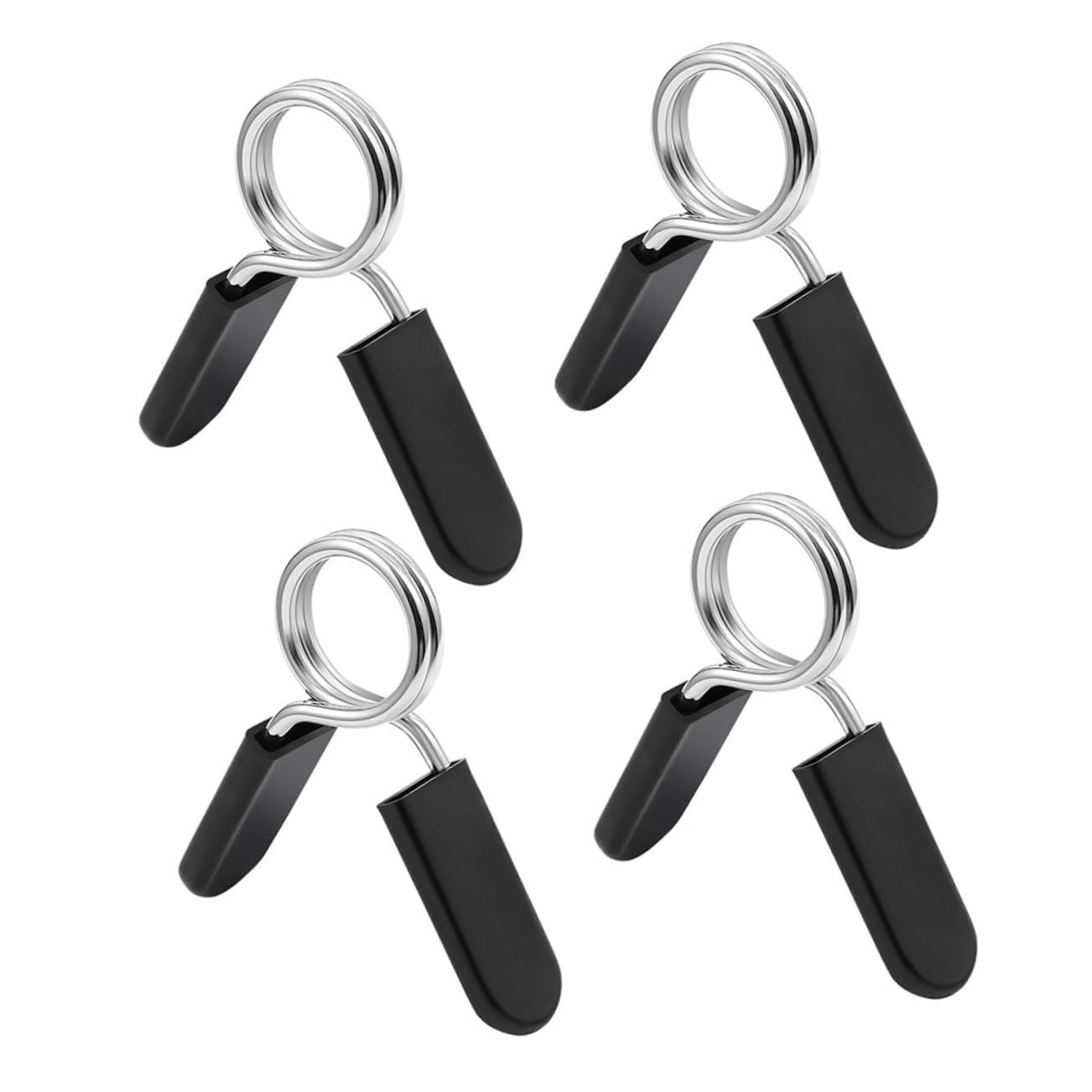 BESTonZON 4Pcs Spring Clip Collars for Dumbbell Bars Durable Dumbbell Clamps for Secure Weightlifting and Strength Training Prevents Weight Plates From Slipping Off