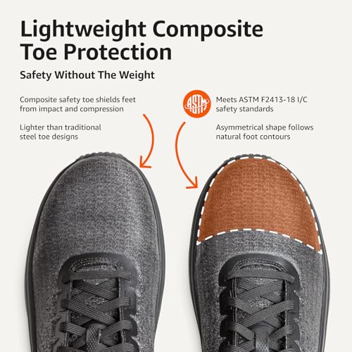 Image of Amazon Basics Unisex Adults' Work Safety Shoes with Protalus Alignment Technology, Composite Toe, Slip Resistant