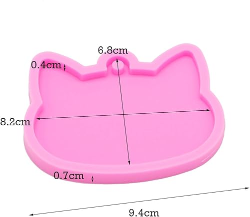 Miniatura 7 de Molde de silicona brillante y brillante estilo gato, molde de silicona grande para etiquetas de mascotas para mascotas y gatos, llavero de