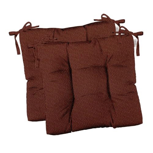 RSH DECOR Tufted Chair Cushions Set of 2 | 18.5" x 16" | All-Weather Square Cushions for Patio Furniture | American Made | Crafted with Performance Fabric (Kieran Spice Burgundy)