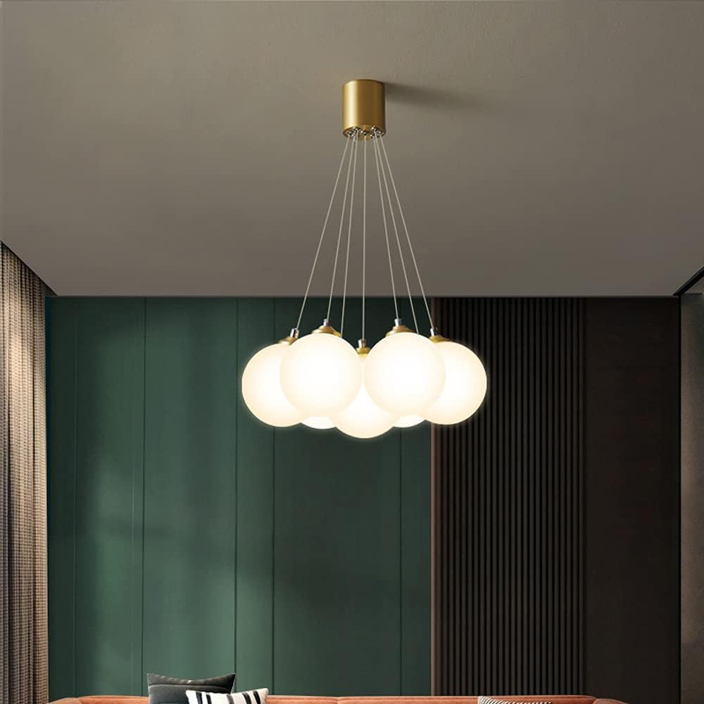 THKSGIV Bronze Restaurant Chandelier Modern Magic Bean Glass Lampshade Pendant Lights Bedroom Warm Romantic Atmosphere Light Creativity Living Room Aisle Lighting,Pendant