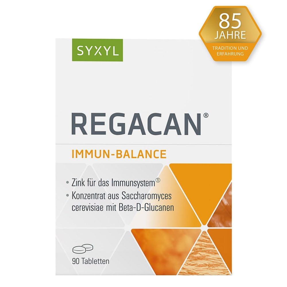 SYXYL Regacan - Nahrungsergänzungsmittel mit Zink für das Immunsystem sowie Maitake und Beta-D-Glucanen - Vegan, laktosefrei, glutenfrei - 90 Tabletten im Blister