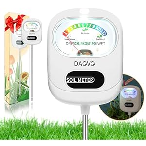 Soil Moisture Meter, Plants Moisture Meter Upgraded-Large Screen-Soil Hygrometer with Light- Plant Water Meter for Indoor and Outdoor Hous Plants, Garden, Farm, Lawn Soil Tester-White