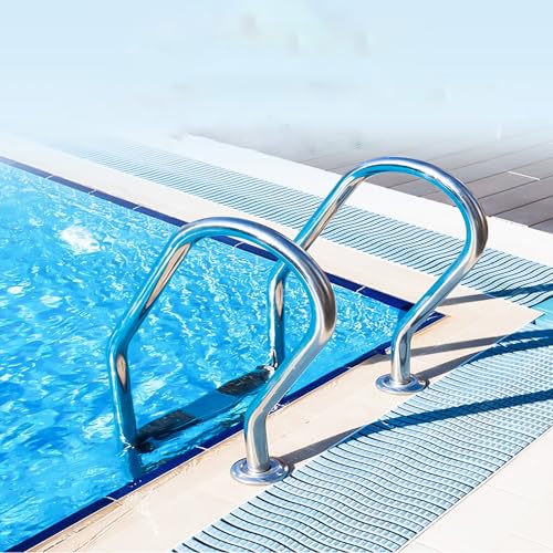 Escalera para piscina de acero inoxidable con 3 peldaños antideslizantes miniatura 3