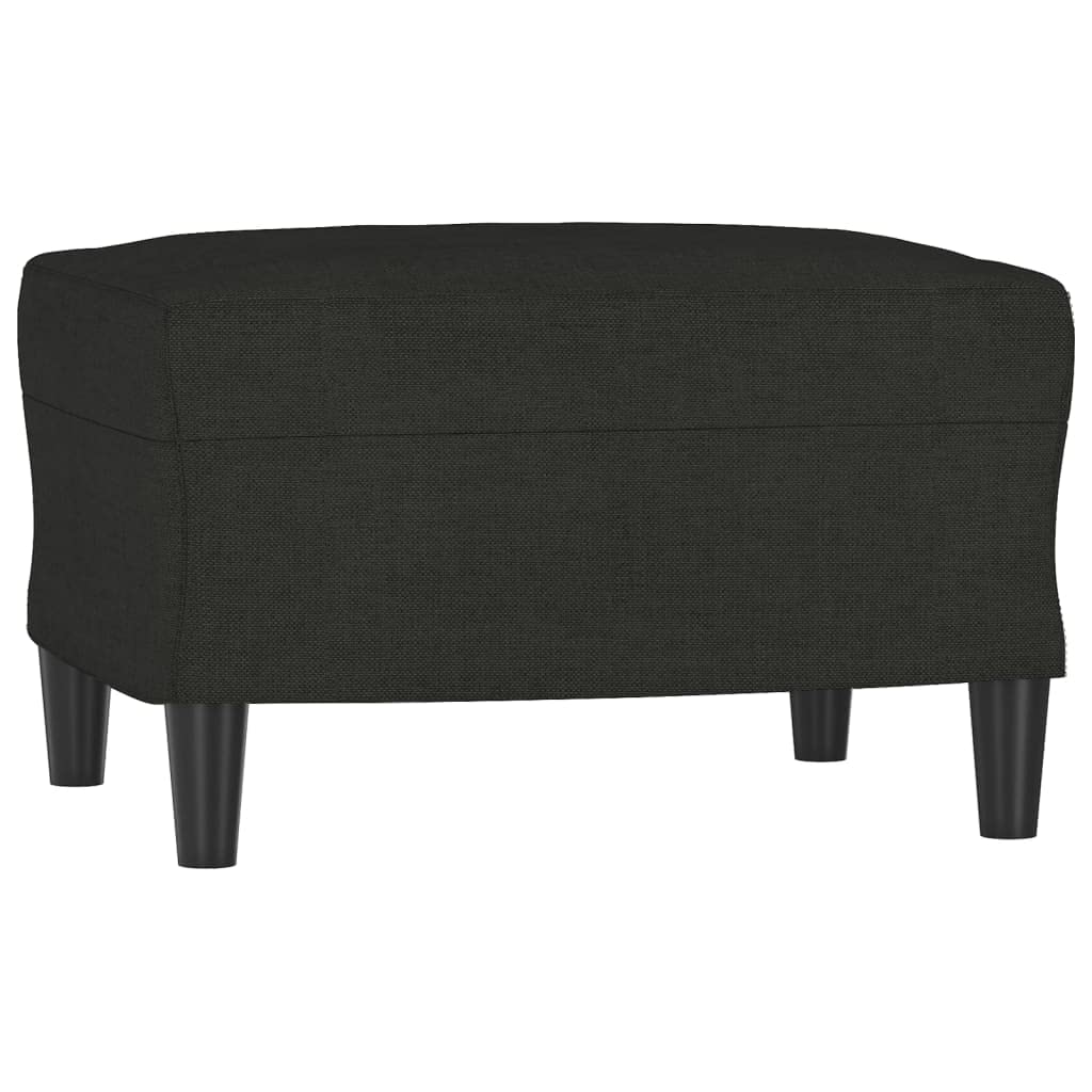 Homgoday Sofa de Salon 3 Plazas,Sofá Moderno, Sofa Cama Chaise Longue Sofá de 3 plazas con Taburete de Tela Negro 180 cm Negro