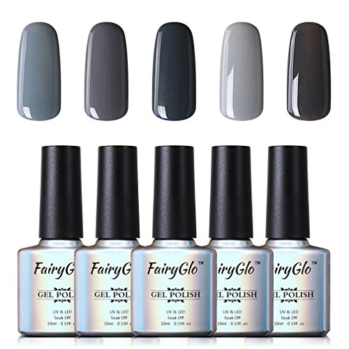 Esmalte Semipermanente de Uñas Gel UV LED Kit de Uñas de gel 5pcs 10ml Color Soak-off Manicura y Pedicura de FairyGlo