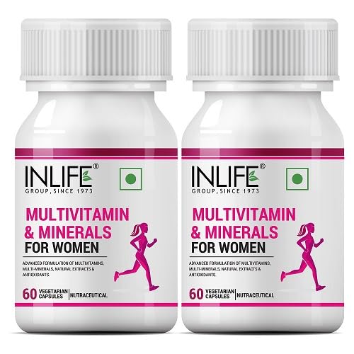 Inlife Multivitamins & Minerals Antioxidants for Women Daily Formula Vitamins Supplement - 60 Capsules (2-Pack)