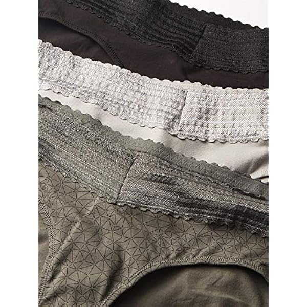 Warner's Blissful Benefits No Muffin Top Cotton Stretch Lace Hipster Panties Multipack Slip a Culotte Donna