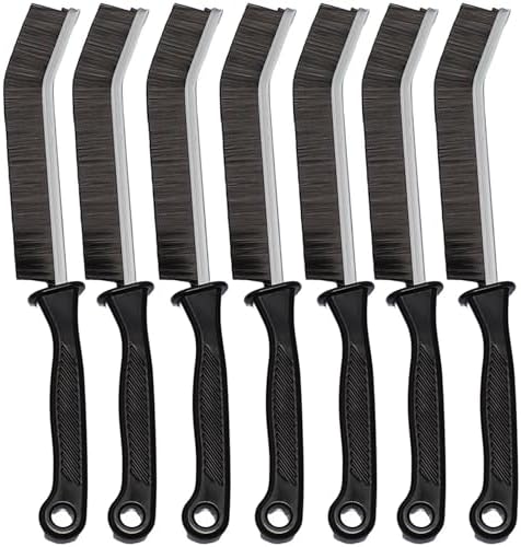 7 Pcs Hard Bristle Crevice Cleaning Brush Set - for Grout, Tight ...