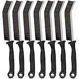 7 Pcs Hard Bristle Crevice Cleaning Brush Set - for Grout, Tight Spaces & Gap Cleaning, Deep Reach Narrow Scrubber Tools for Bathroom Tiles, Kitchen Sink, Window Tracks & Car Vents, Home Essentials